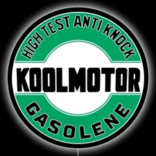 Cities Service KOOLMOTOR Gasolene, Gas LED Hanging Lighted Sign: 36" Dia. Round