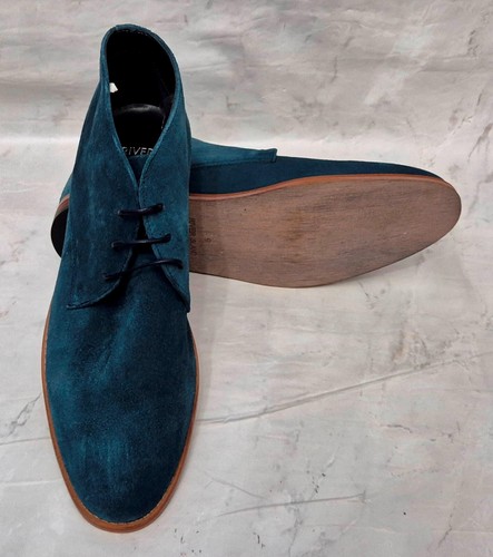 RIVER ISLAND Hombre Derby Verde Oscuro Cuero Con Cordones Zapato Formal EU 43 UK 9 - Imagen 7 de 7