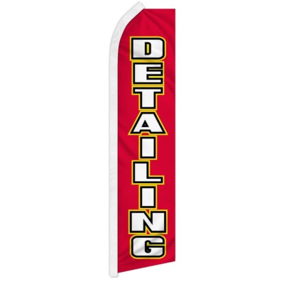 Detailing Swooper Flutter Feather Flag Car Wash Auto Service Business Flag