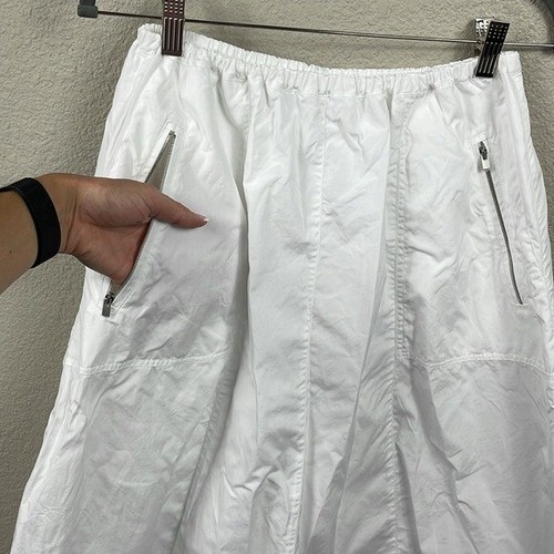 Vince Gathered Utility Zip Pocket Skirt White Pocket Sz S - Picture 6 of 13