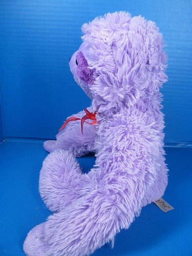 Dan Dee Collector's Choice Fuzzy Purple Sloth Plush Toy W/ Red Bow 12" - Picture 6 of 7