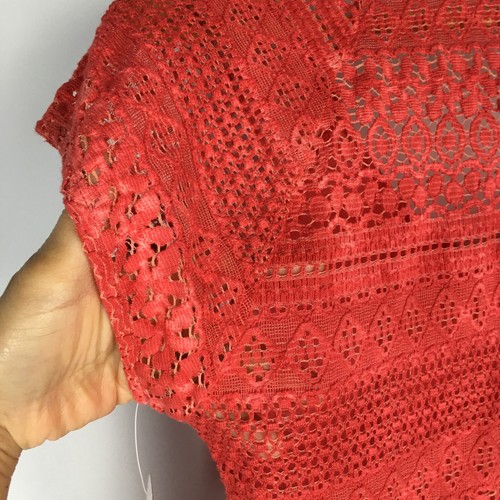 Free People Maxi Abito Pizzo Pizzo In Fragola Donna Taglia M Difetti Nuovo con etichette - Foto 14 di 23