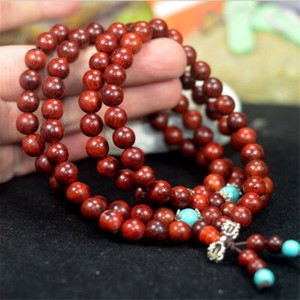 6mm-Red-sandalwood-108-Buddha-Beads-Bracelet-mala-Buddhism-Handmade-Unisex