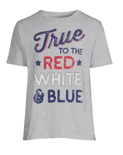 Men's Americana USA Tee 4th of July Gray Short Sleeve Graphic T-Shirt Small Top - Picture 3 of 5