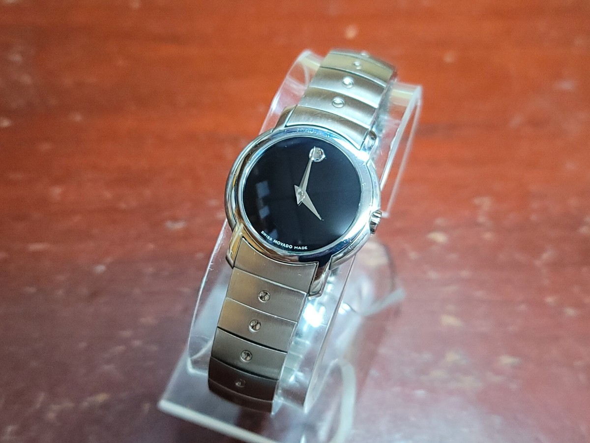 Movado SL 0605644 G4 84 1832 Stainless Steel Black Dial Women's Quartz Watch