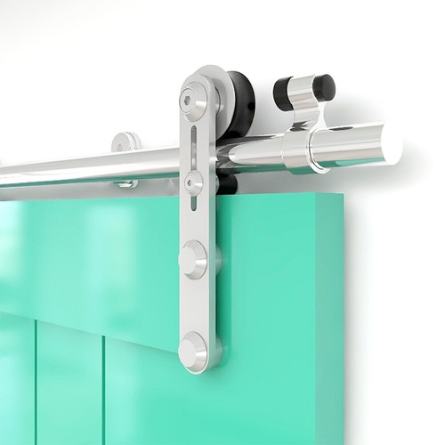 4-16FT Stainless Steel Sliding Barn Door Hardware Closet Track Kit for Wood Door - Picture 127 of 289