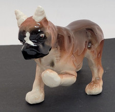 Vintage 1950s Porcelain Stepping Puppy Boxer Dog Bandaged Ears Figurine