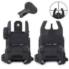 Folding Flip Up Sights Front & Rear Foldable Sight Polymer for Picatinny Mount