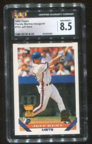 1993 Topps Jeff Kent Rookie Cup Inaugural Marlins CGC 8.5 Near Mint