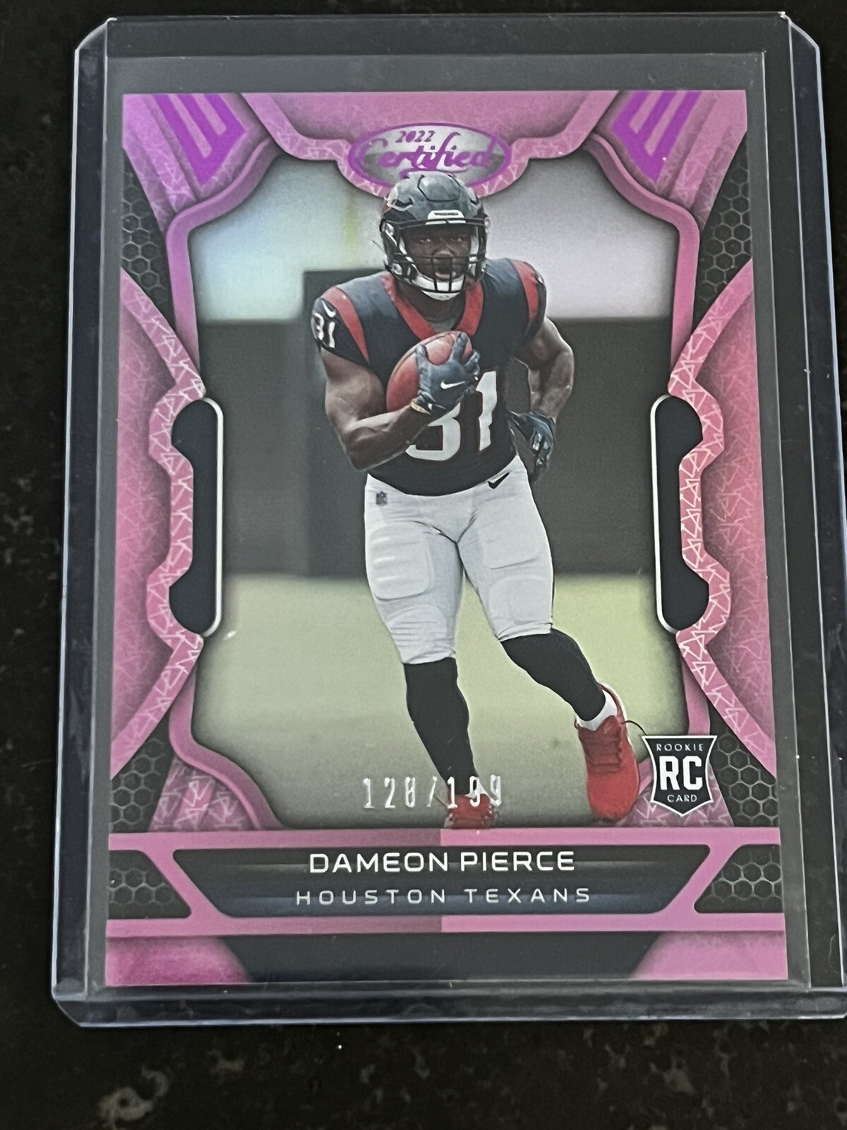 2022 Panini Certified Dameon Pierce Pink Mirror Rookie RC 128/199 #125 TEXANS