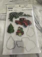 Christmas Truck Tree Gifts Clear Stamp  Die Set by Recollections 529321