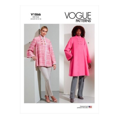 Vogue Sewing Pattern 1866, MISSES' COAT, Size 6 - 14, NEW
