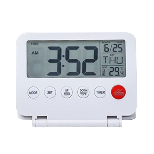 Electronic Desk Alarm Clock with Temperature LCD Display Calendar and Backlight - Picture 3 of 10