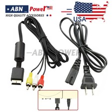 Audio AV RCA AC Cable Power Supply Adapter Cord For Sony Playstation 1/2 PS2 FAT