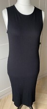 M&S Collection Black Ribbed Stretchy Maxi Dress size M