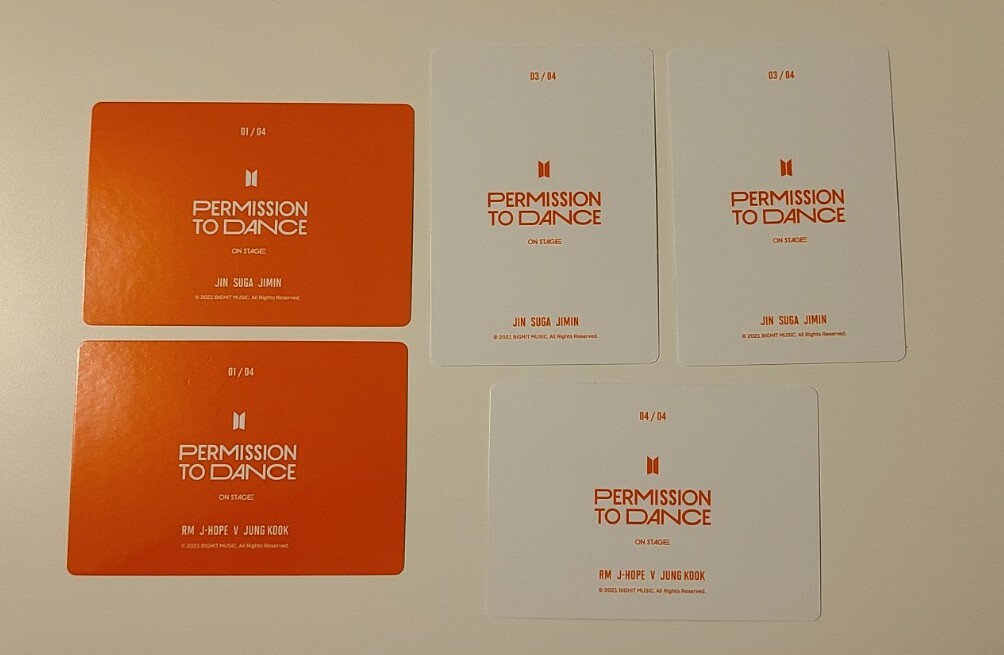 BTS PTD コンサート ミニフォト BTS PTD PERMISSION TO DANCE ON STAGE Mini Photocard PC Photo