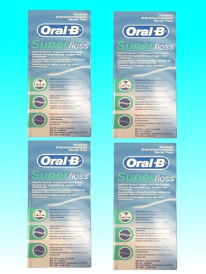 Oral-B Superfloss Zahnseide ohne MINZE 50 Fäden 1er - 4er Pack Floss