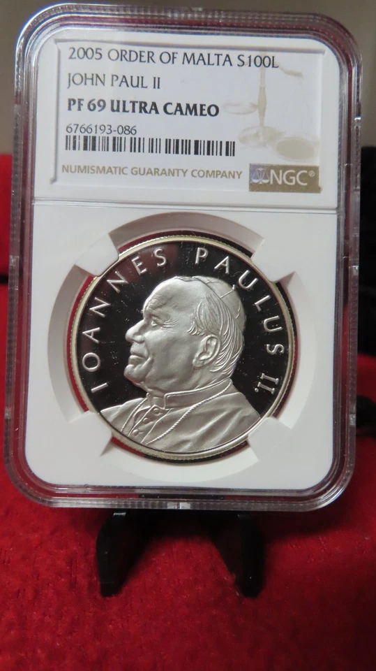 2005 Silver Order of Malta Pope John Paul II NGC PR PF 69 Ultra Cameo - Image 2 of 4