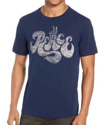 John Varvatos Star USA Men/'s Short Sleeve Panther Lace Stitch Crew T-Shirt Navy