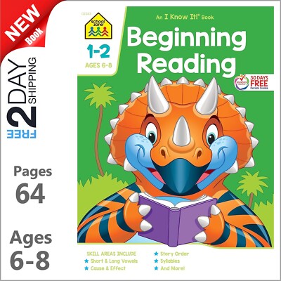 Beginning reading readiness practice workbook for Kids Age 6 7 8 1st 2nd Grade