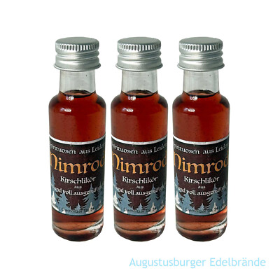 Augustusburger Edelbrände  NIMROD Kirsch-Likör, Kirsch-Schnaps 18% Vol. 3x20ml