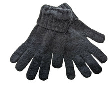 STYLE  CO ribbed lightweight women's gloves , BLACK , One size