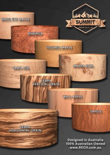 Summit 14x8 Snare Drum Shell Maple with Tamo Ash Veneer Snare - Bild 10 von 10