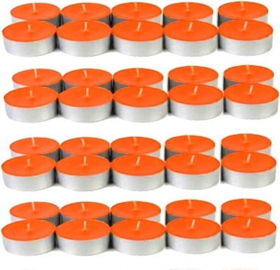 Paraffin Wax Smokeless Scented Orange T-lite Floating Candle Pack of 40, 3*1 in