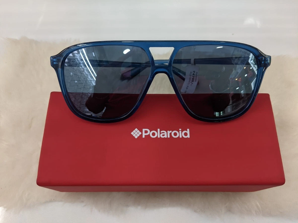 Polaroid Sunglass PLD 6097/S blue acetate double bridge polarised Sunglass