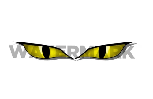 YELLOW EYES VINYL DECAL SET DRAGON MONSTER EVIL 4.5inch wide each