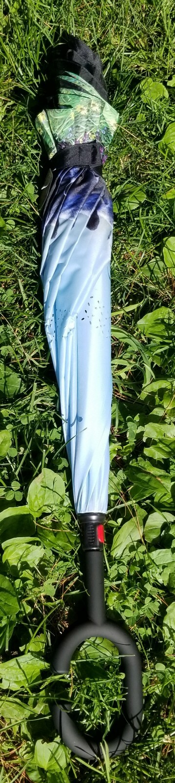 C Handle Reverse Folding Double Layer Inverted Umbrella with Bear Scene - NEW image 3