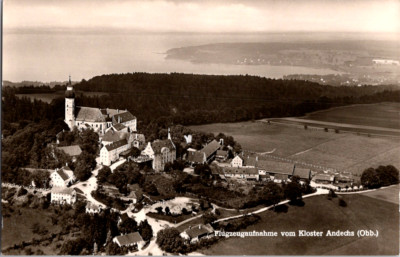 Vintage Postcard Andechs Germany Aerial View Of Monastery And Countryside