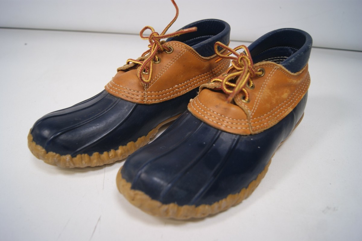 LL Bean Mens Size 9M Duck Boots Maine Low Ankle Rubber Brown  display picture 3