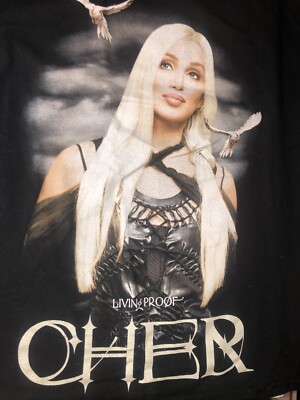 Cher Living Proof Farewell Tour Black T-Shirt XL Giant Band Merch