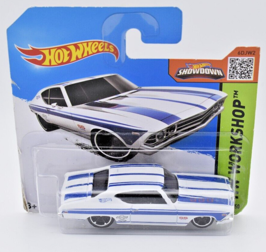 Hot Wheels 231/2015 ´69 Chevrolet Chevelle SS396 white. HW Workshop.  short card