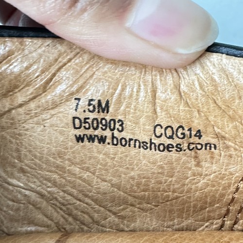 Zapatos cómodos Born de cuero granulado para mujer talla 7,5 zueco negro D50903 hechos a mano - Imagen 9 de 10