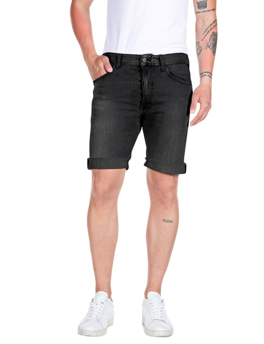 Шорты Replay Herren Short RBJ901 - Обычного кроя - Grau -Темно-серый деним W29-W40 Стрейч 20090₽