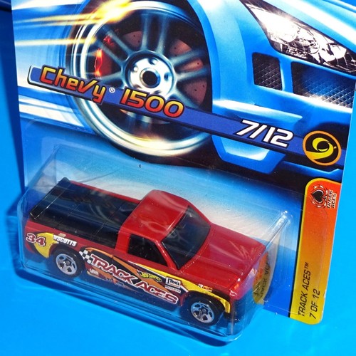 Hot Wheels 2006 Track Aces Series #117 Chevy 1500 Red w/ 5SPs - Picture 2 of 2