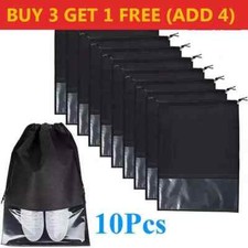10Pcs Travel & Daily Shoe Bag Large Non-Woven Drawstring Shoes Storage Bags UK