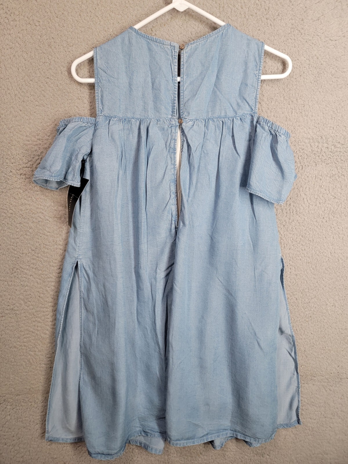 Zara Basic Collection Chambray Cold Shoulder Romp… - image 2
