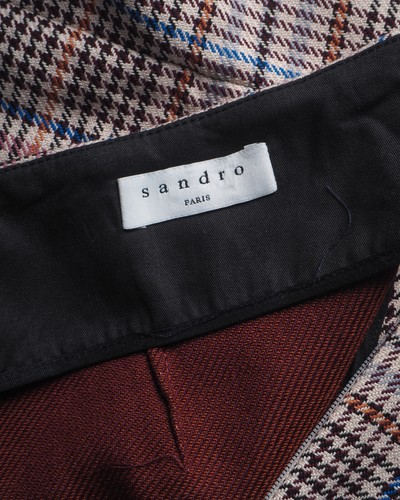 Sandro Paris Women's Skirt Size 2 / M houndstooth Wool Blend H4242H - Picture 5 of 9