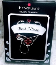 Ship N 24 Hours. New-Christmas BEST NURSE Holiday Ornament: 3.5 in X 3 in.