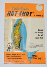 old eddie pope's hot shot lure m301 yellow metallic silver flake crankbait NEW