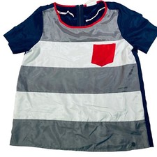 Tommy Girl Hilfiger Girls Multicolor Striped Short Sleeve T-Shirt Size Medium