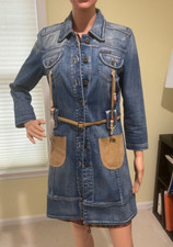 Rare Vintage Dolce Gabbana Denim Dress Coat Size S