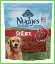 48 oz Blue Buffalo Nudges Grillers Natural Dog Treats, Made with REAL STEAK