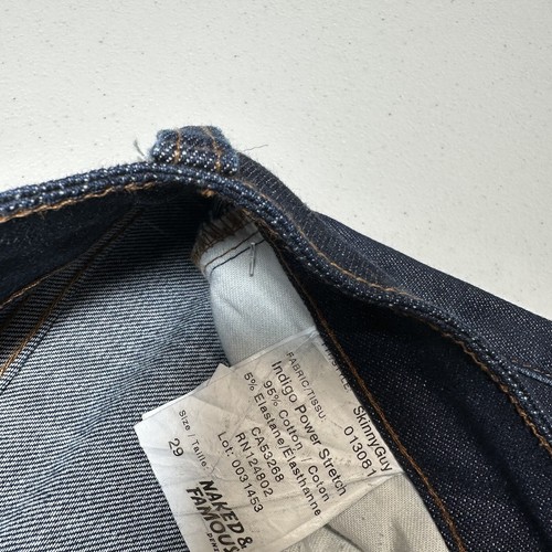Naked Famous Skinny Guy Indigo Power Stretch Denim Jeans 29x32 - Picture 6 of 8