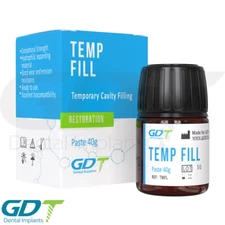 Temp Fill Self Cured Temporary Dental Cavity Filler Hydrophilic, 40g Zinc Paste
