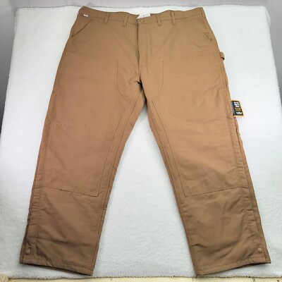 Carhartt Pants Mens 48x32 Brown FR Double Knee Quilt Lined Insulated FRB194  BRN