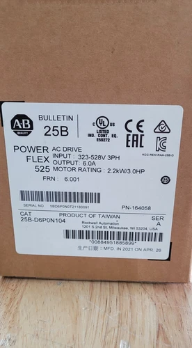 NEU A-B 25B-D6P0N114 Powerflex 525 2,2 kW (3 PS) Wechselstromantrieb schneller Versand - Bild 1 von 1